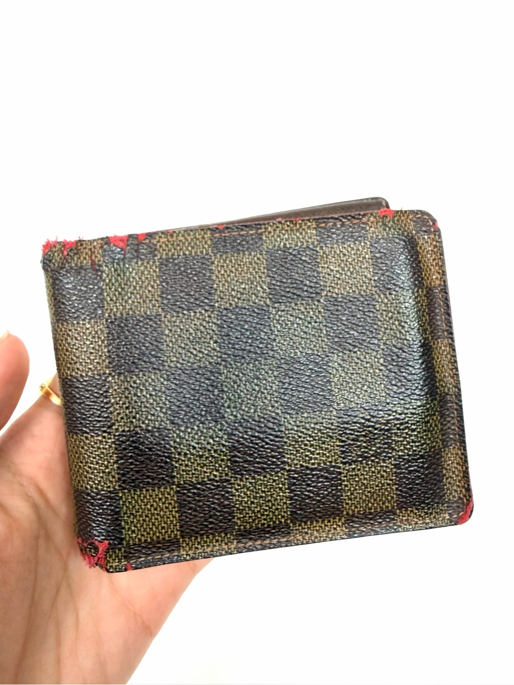 Authentic Louis Vuitton Damier Ebene Bifold Compact Wallet